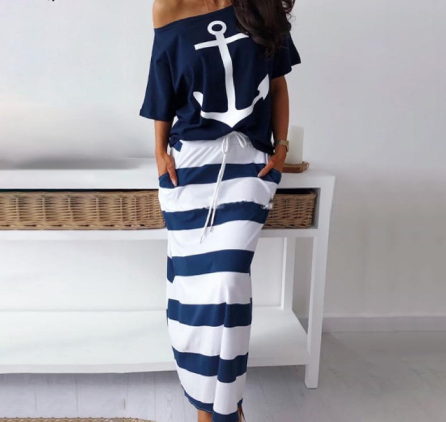 Printed Set, Anchor Set, Stripe Set, Two-Piece Set