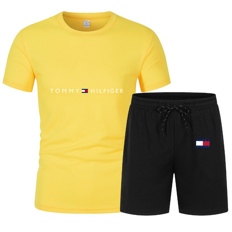 Men's Sports Set: Mesh T-Shirt & Shorts for Training