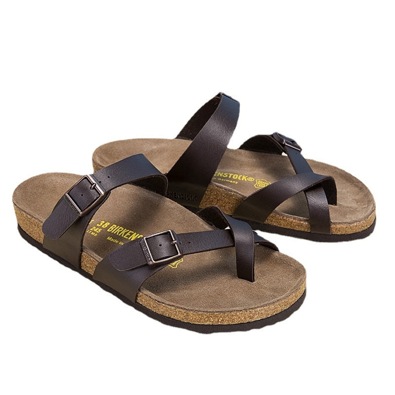 Summer Flat Sandals for Men and Women - Cork Slide Ons