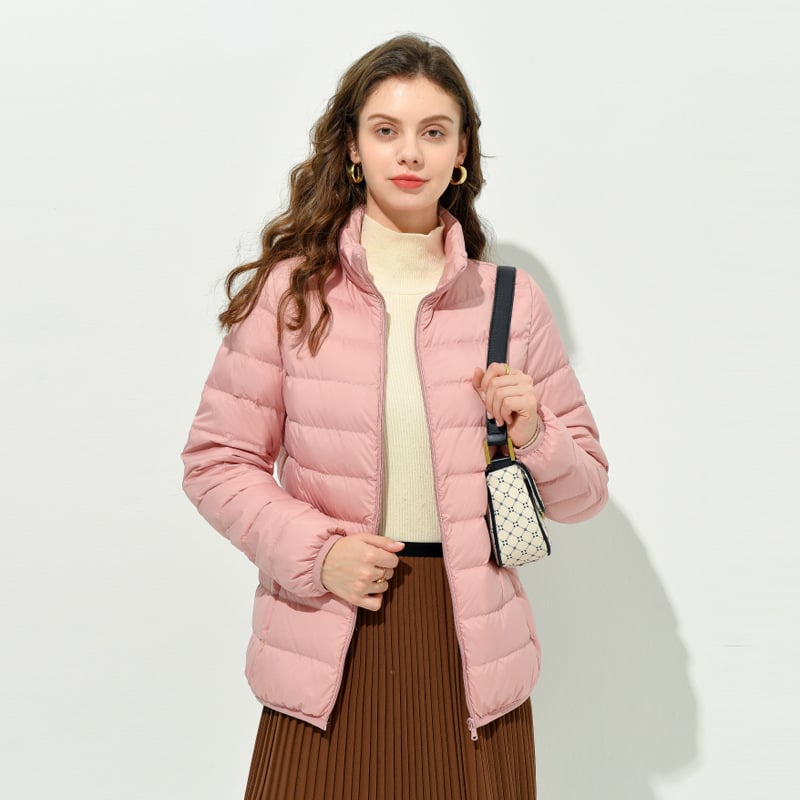 Korean Style Stand-Collar Down Jacket for Women