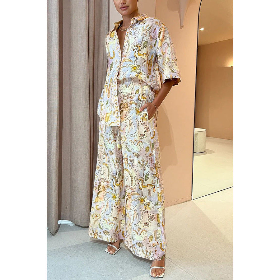 2023 Spring Summer Casual Pocket Two-Piece Set
