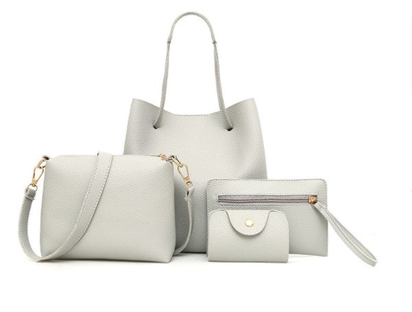 Lychee Pattern 4-Piece Set: Shoulder & Crossbody Bags