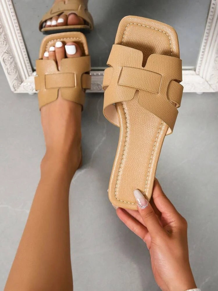 Summer Casual Woven Flat Beach Sandals for Women 36-43
