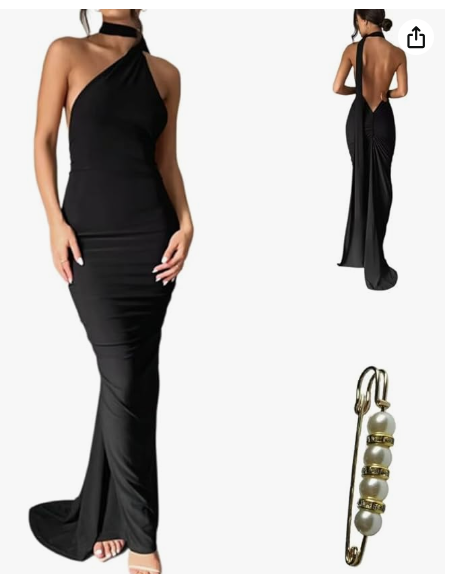 Evarisluxe Backless Halter Sheath Dress
