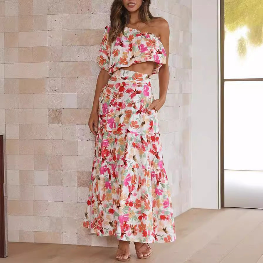 2023 Summer Women's Fashion Floral Two-Piece Set