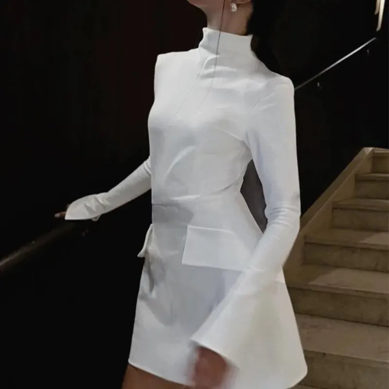 Elegant Slim-Fit Long-Sleeved Dress