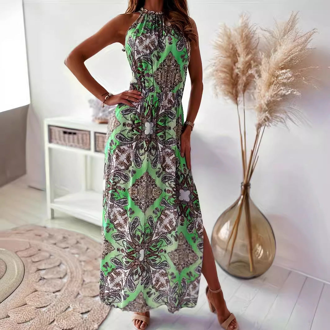 2024 Spring/Summer Women's Floral Cutout Midi Dress