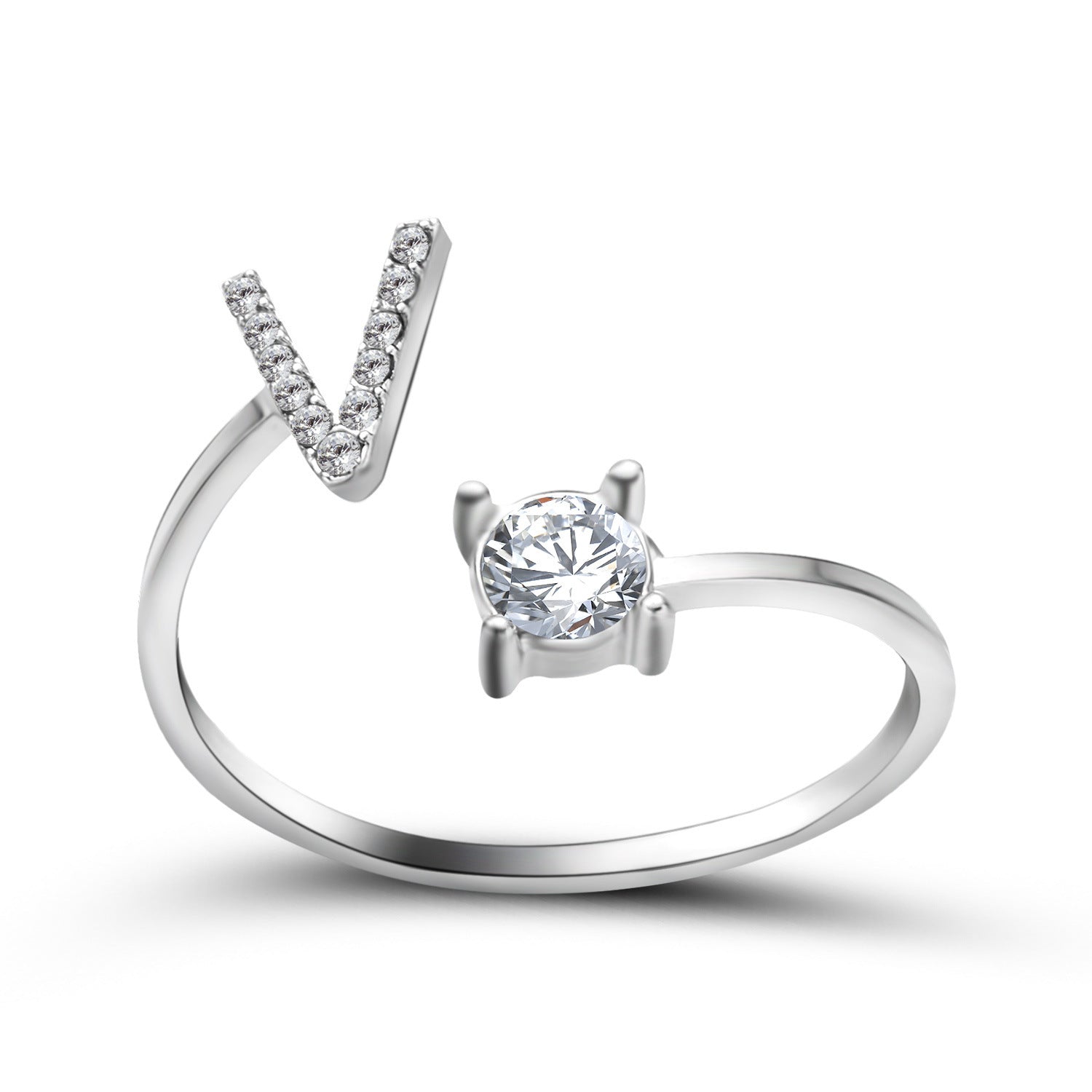 Evarisluxe Initial Letter Gold Ring