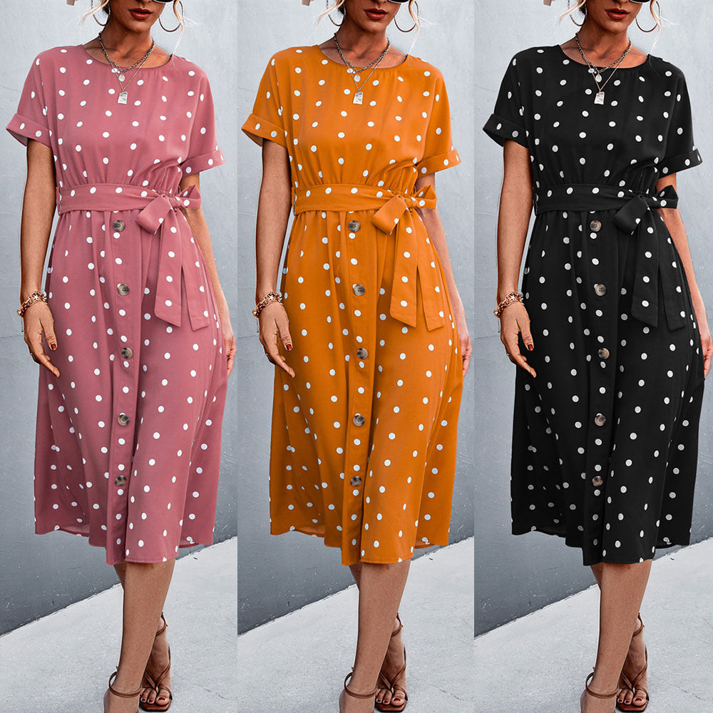 2021 Spring/Summer Amazon Dot Belted Dress