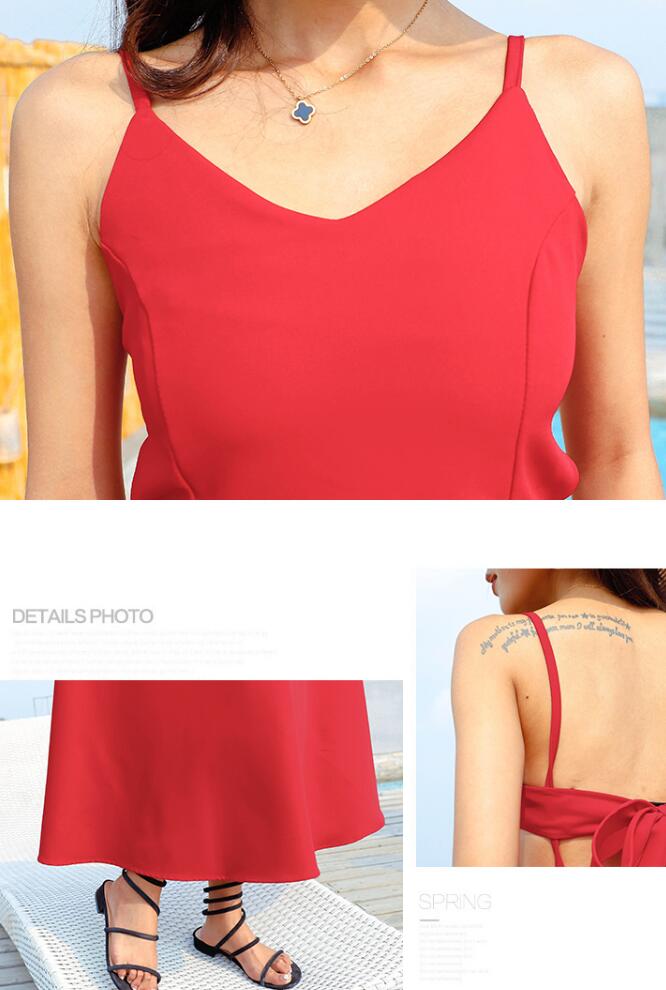 Slimming Sling Dress - Elegant Long Strap Dress