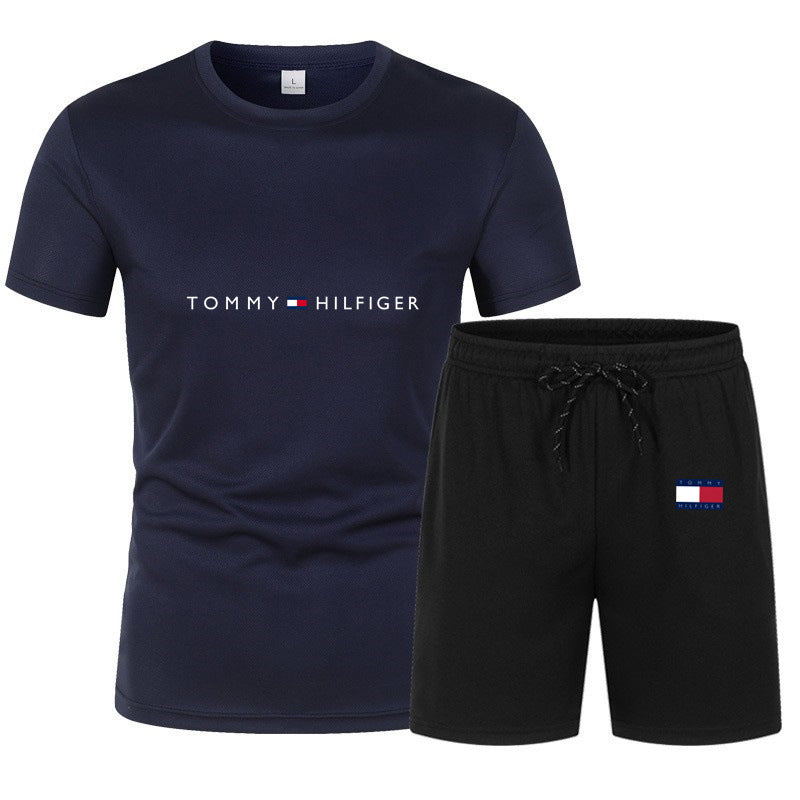Men's Sports Set: Mesh T-Shirt & Shorts for Training
