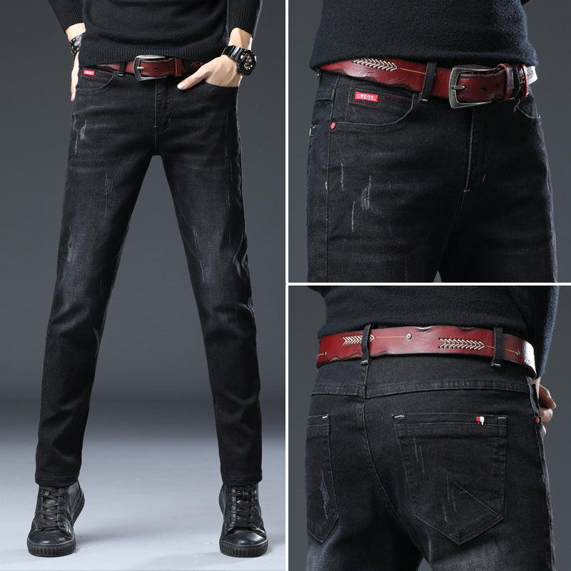 Men's Slim Fit Stretch Denim Pants - Fashionable Casual Wear
