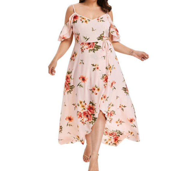 The Fleur Tropicale Plus Size Floral Dress | Evarisluxe