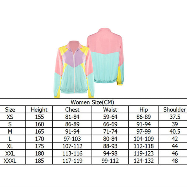 80s 90s Vintage Colorful Jacket for Women Cosplay Outfit