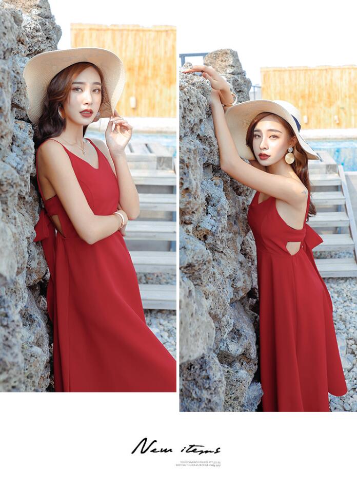 Slimming Sling Dress - Elegant Long Strap Dress