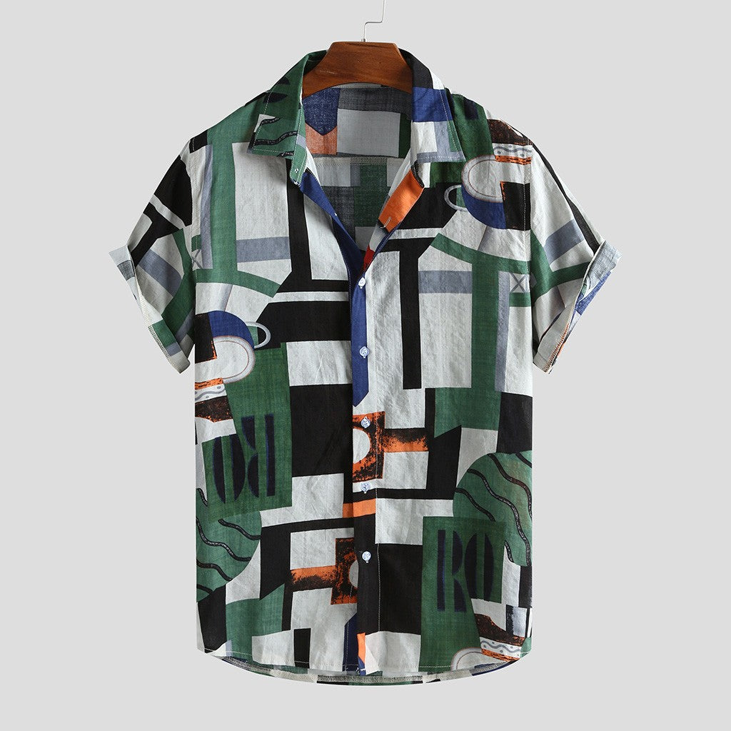 Men's Short Sleeve Printed Casual Hawaiian Shirt