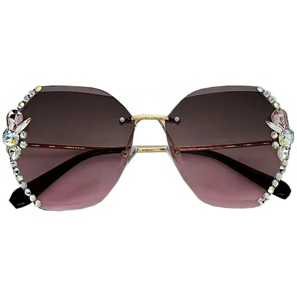 Vintage Rimless Rhinestone Sunglasses for Men & Women
