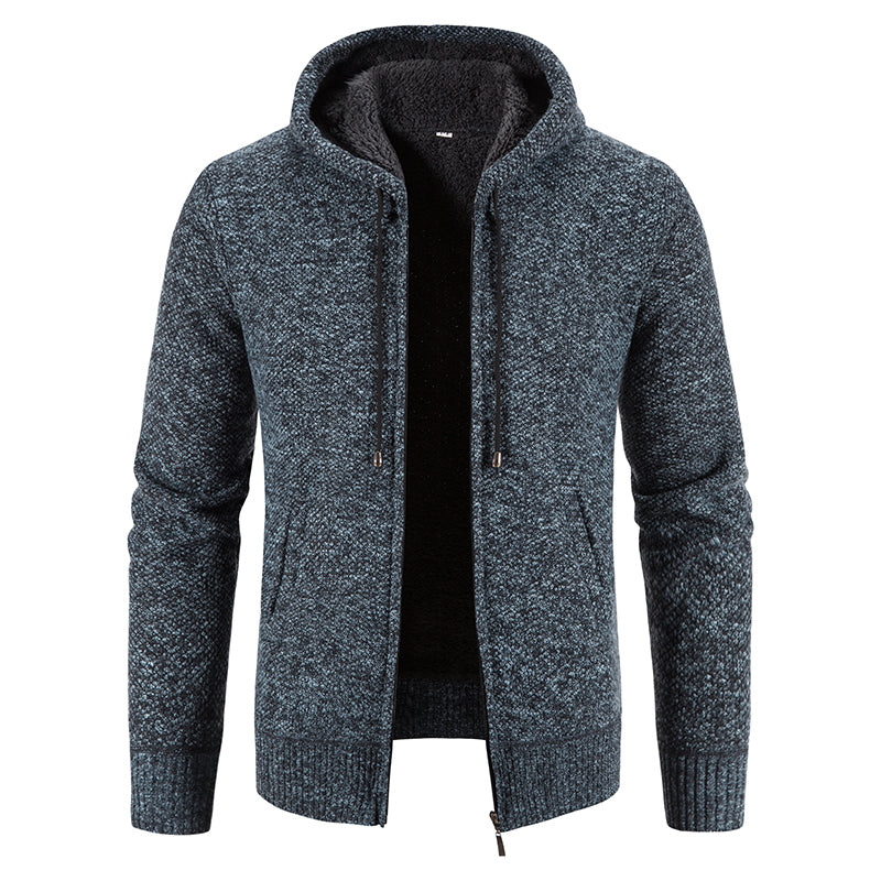 Winter Thick Hooded Cardigan for Men - Slim Fit Sweater