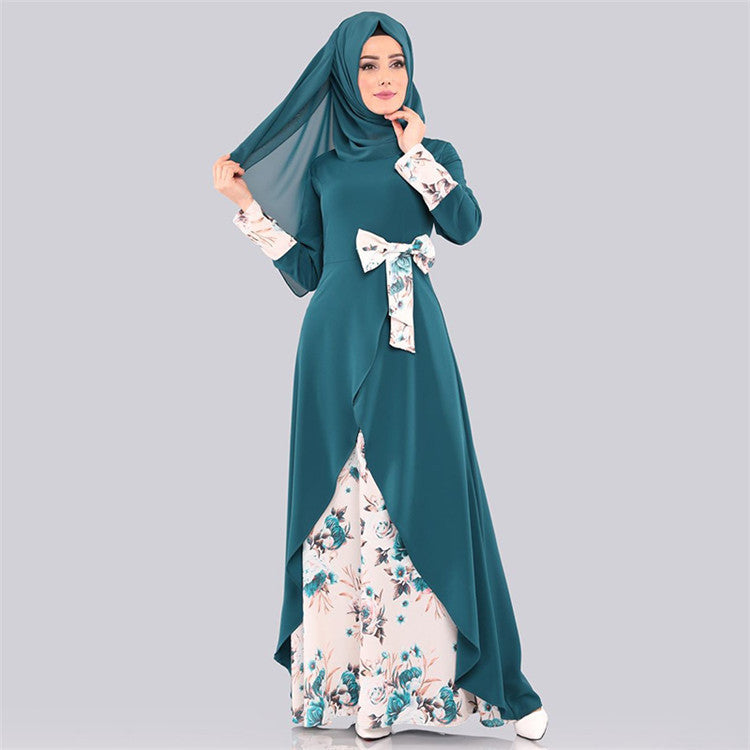 The Imprimé Patchwork Middle East Long Dress | Evarisluxe