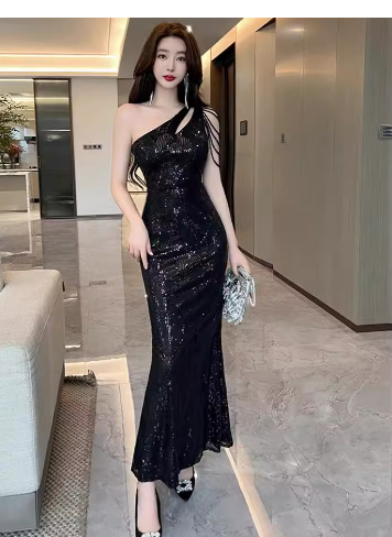 Evarisluxe Épaule Nue White Luxury Dress