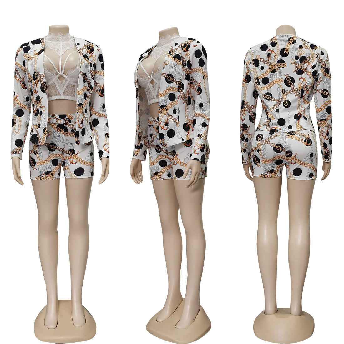 J2206 Women's Fashion Print Two-Piece Set