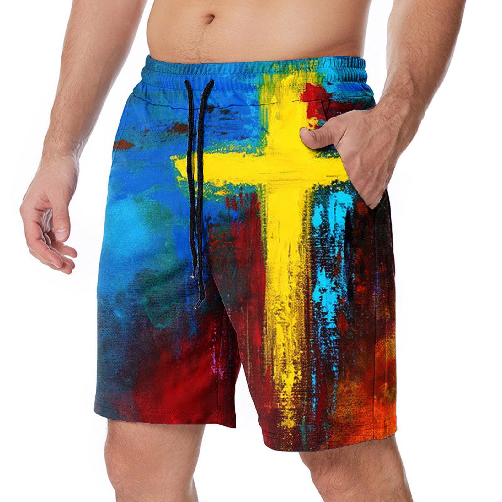 2023 Summer Men's 3D Digital Print Beach Shorts