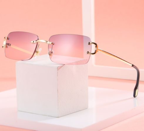 Square Frameless Sunglasses for Women - Trendy Style