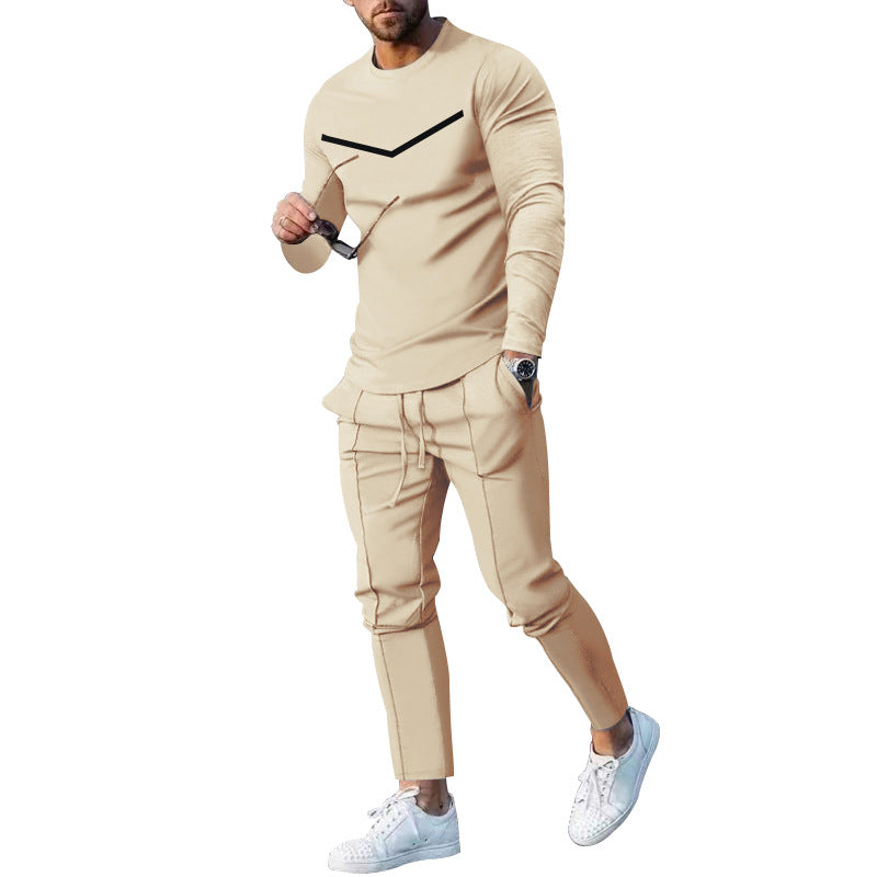 Men's Casual Spring Autumn Two-Piece Outfit Set