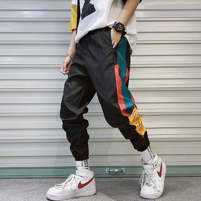 Summer Striped Harem Pants for Men - Loose Fit 9/10 Length