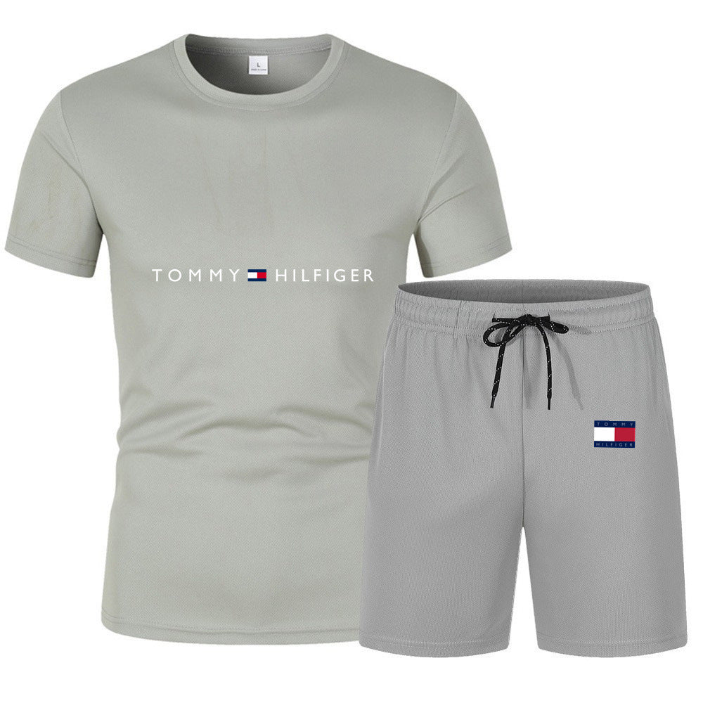 Men's Sports Set: Mesh T-Shirt & Shorts for Training