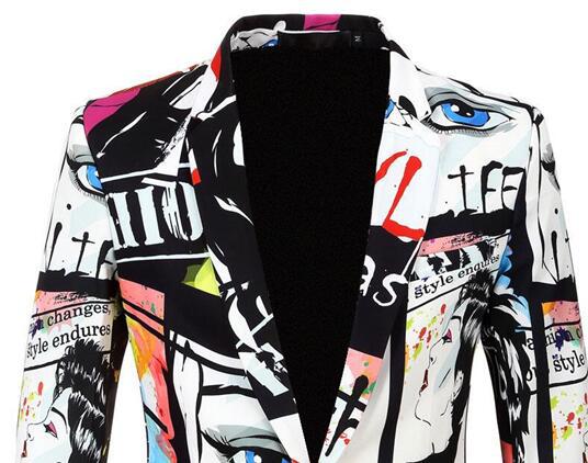 Trendy Printed Suit and Casual Jacket for Men