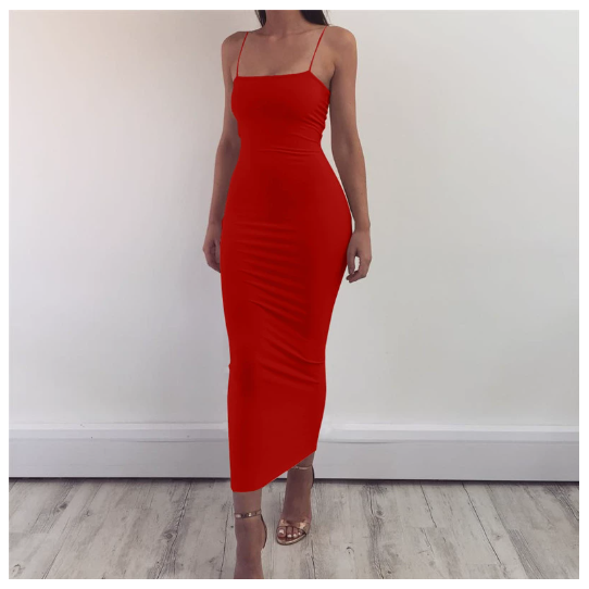 Evarisluxe Milk Silk Bandage Strap Dress