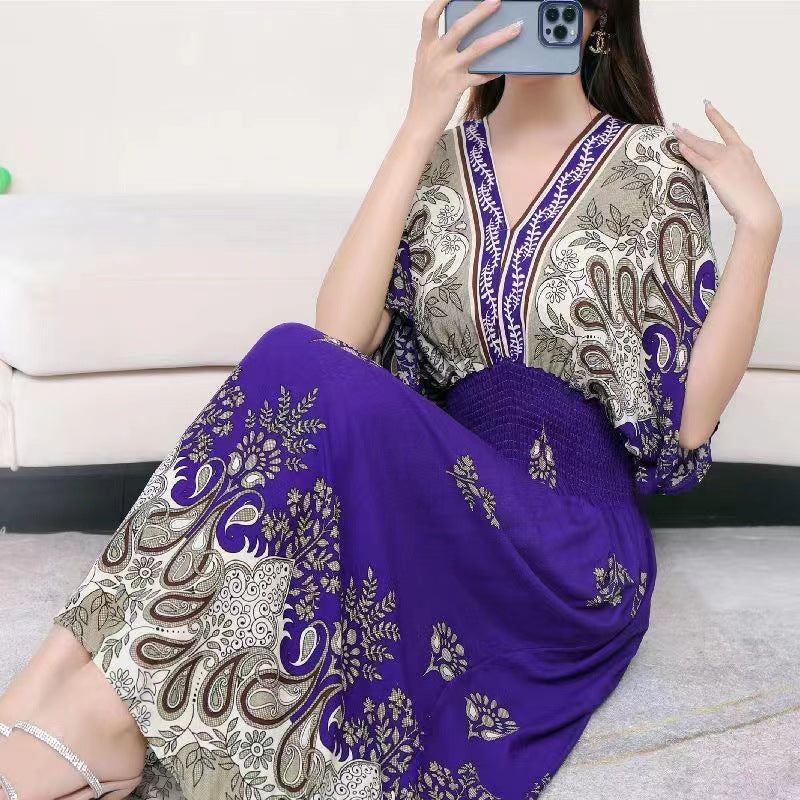 Southeast Asia Travel Floral Cotton Dress for Summer