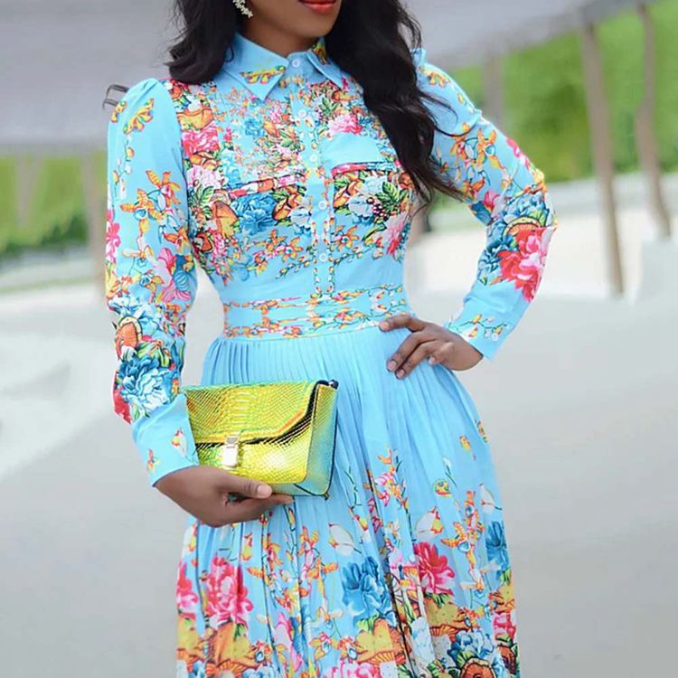 Digital Print Sexy Fashion Dress for Spring & Autumn