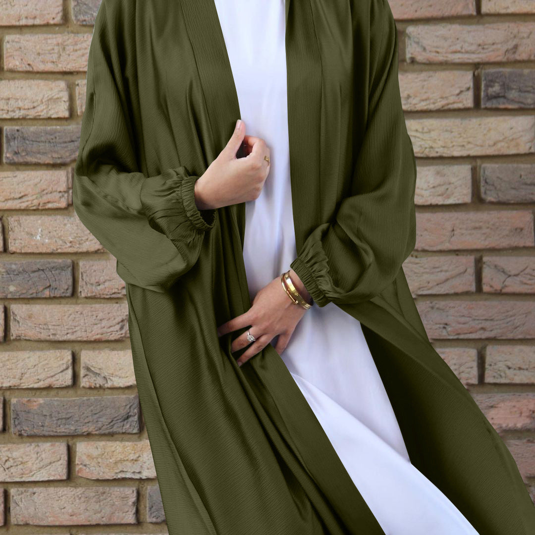 The Satin Bulle Dubai Cardigan Dress | Evarisluxe
