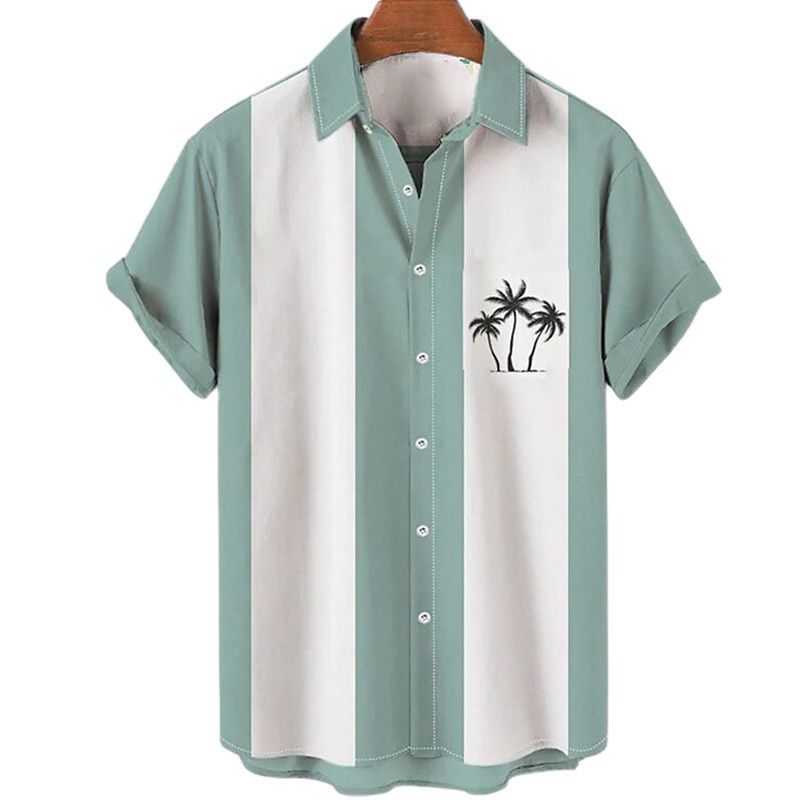 Hawaiian Men's Summer Shirt with 3D Sunflower Print