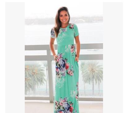 Spring Summer Long Sleeve Floral Print Dress