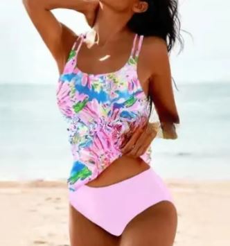 Sexy Print High Waist Bikini 2 Piece Set