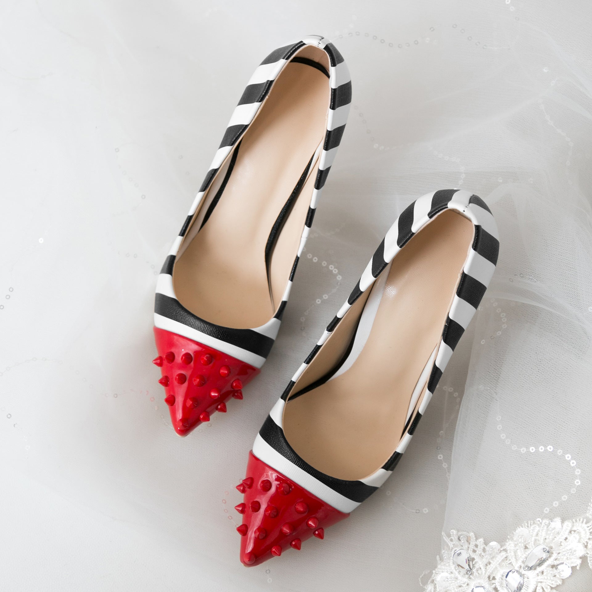 Evarisluxe Studé Stripe Statement Heel