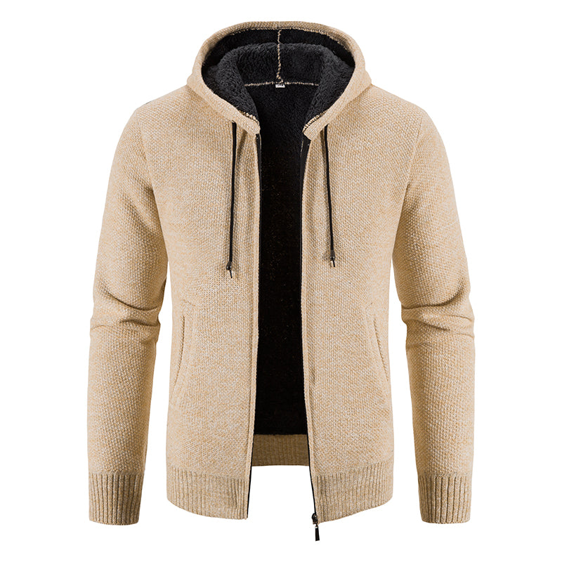Winter Thick Hooded Cardigan for Men - Slim Fit Sweater