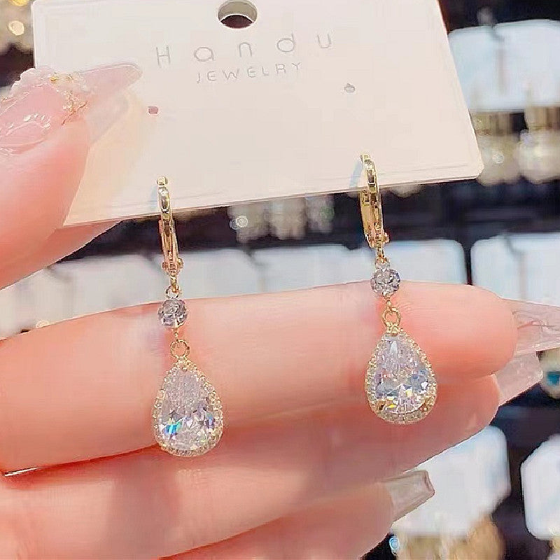 Evarisluxe Zircon Water Drop Earrings