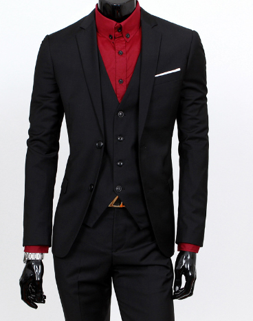 Men's Business Casual Suit - Slim Fit 3-Piece Set