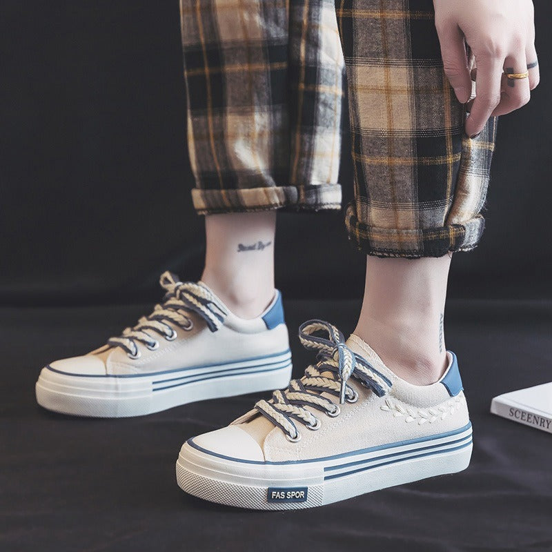 Summer Thick Sole Wheat Ear Canvas Sneakers for Women