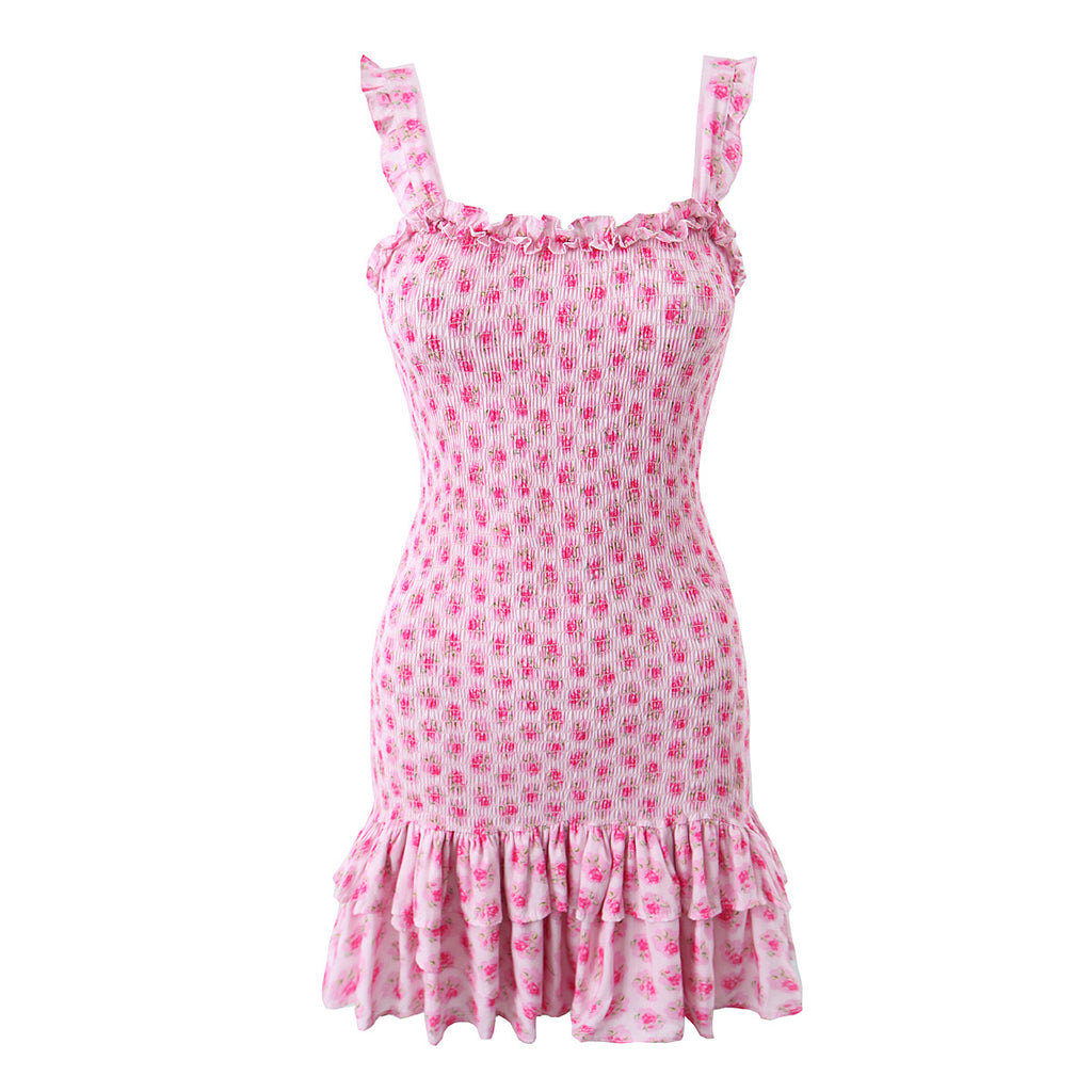 2023 Spring/Summer French Style Ruffle Midi Dress