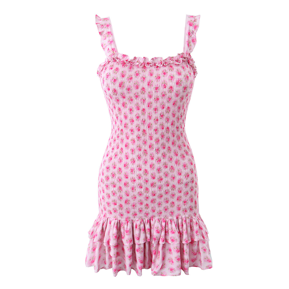 2023 Spring/Summer French Style Ruffle Midi Dress