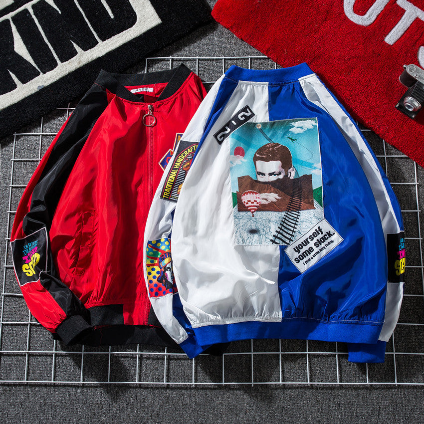 Trendy Color-Blocked Jacket for Autumn (Loose Fit)