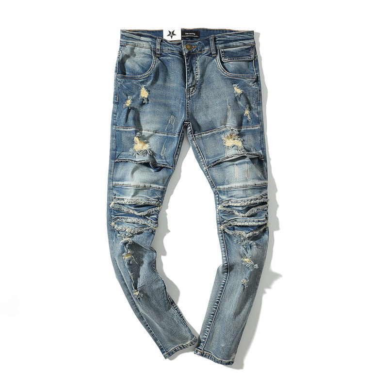 KANYE Distressed Denim Pants for Men - Slim Fit
