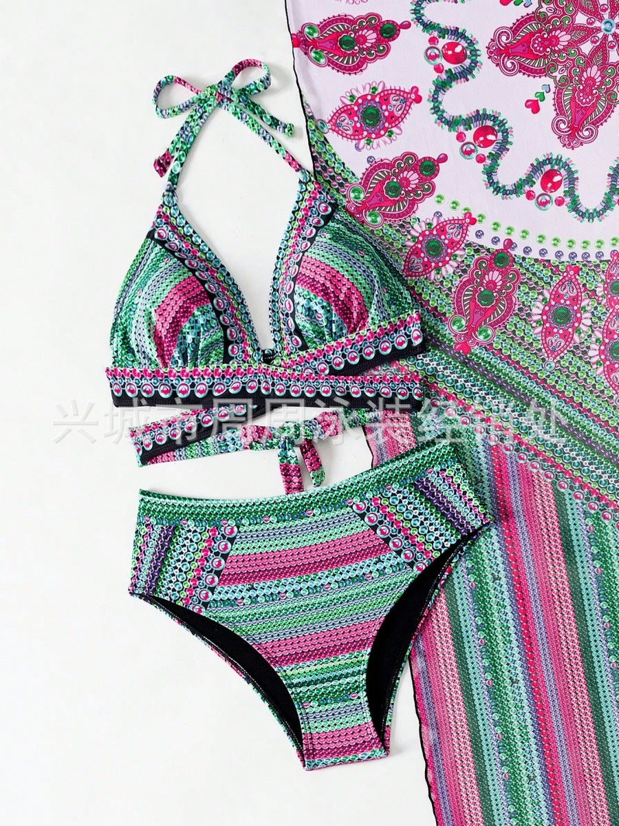 2023 New Sexy Three-Piece Bikini Set with Shawl