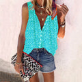 Summer Casual Loose Printed Sleeveless Shirt for Women