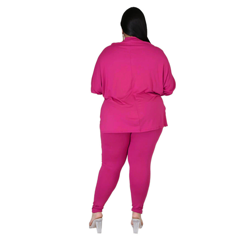 Fall Solid Color Women's Two-Piece Sports Set